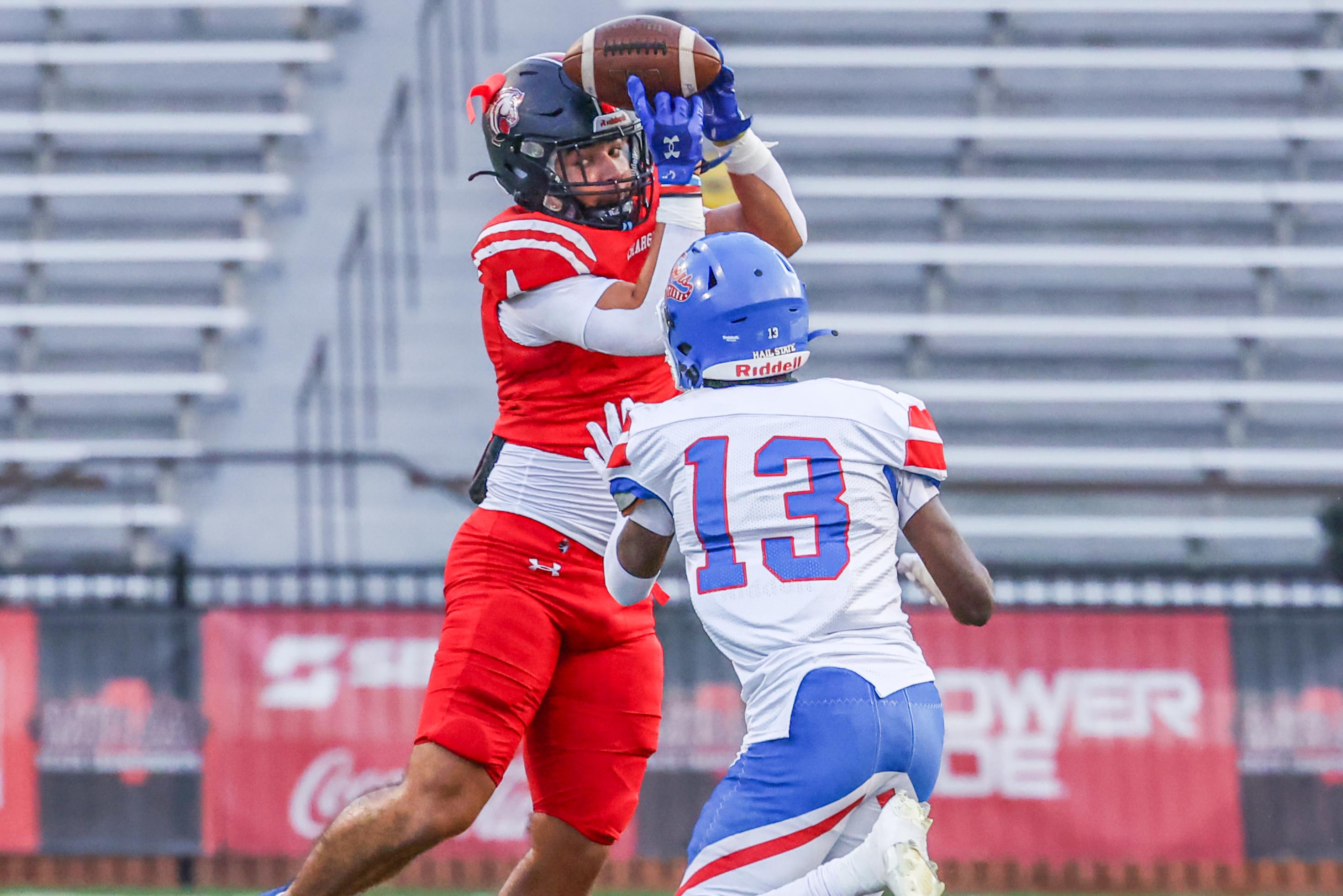Choctaw County's Chancen Mosley comes down with a catch. 