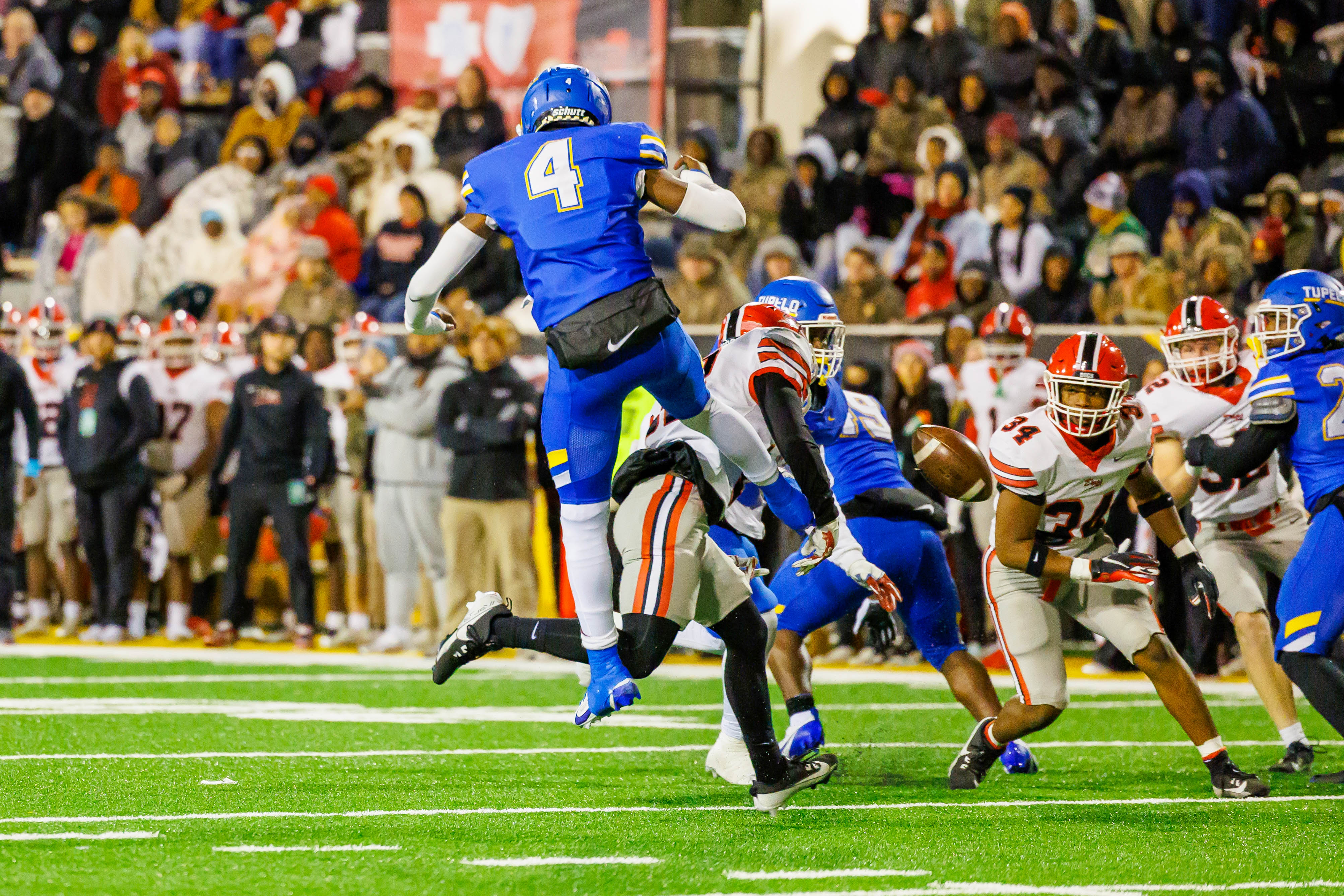 Brandon's Cam Short blocks a punt and recovers the ball in the end zone.