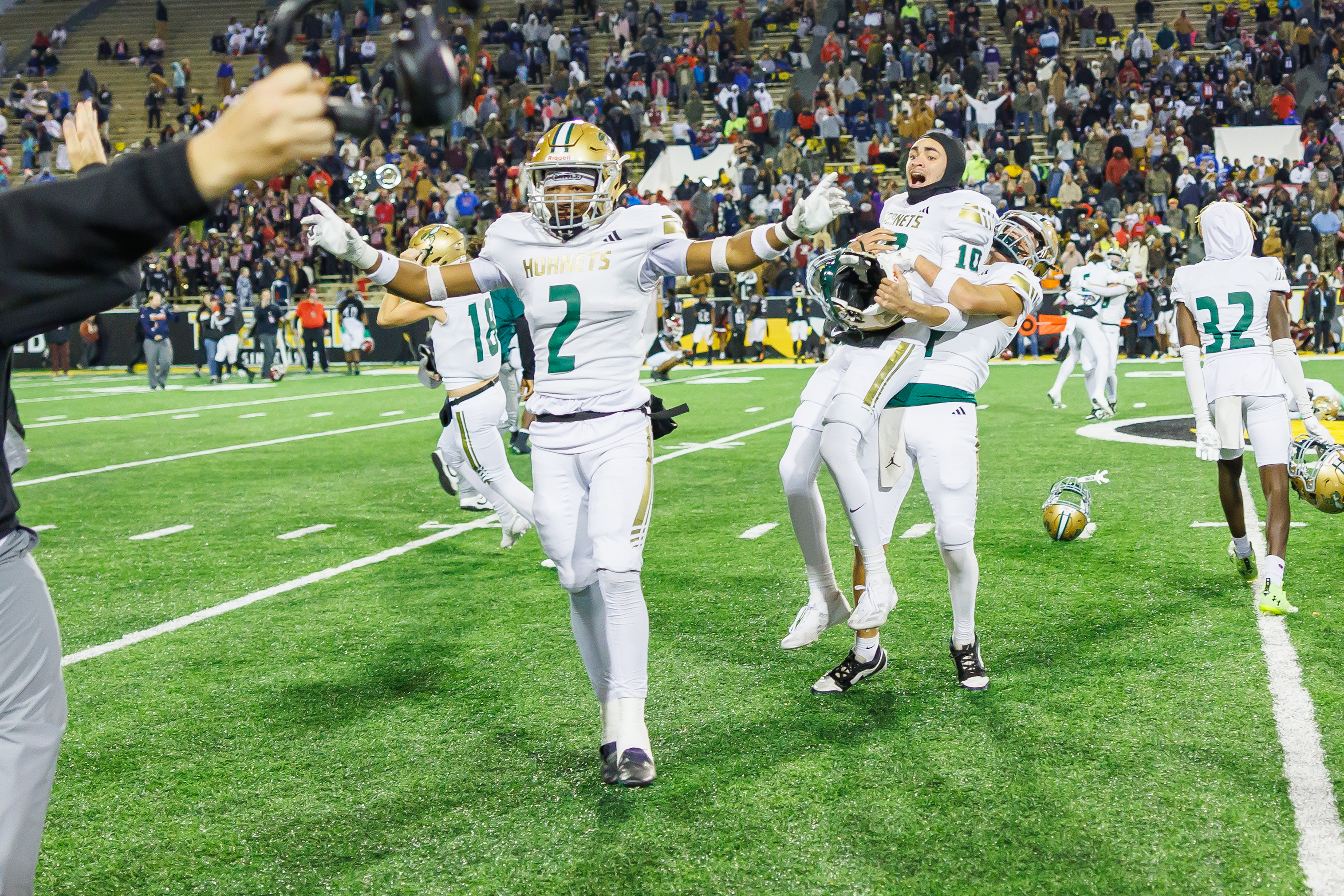 Poplarville's celebration begins as the final seconds dwindle down.