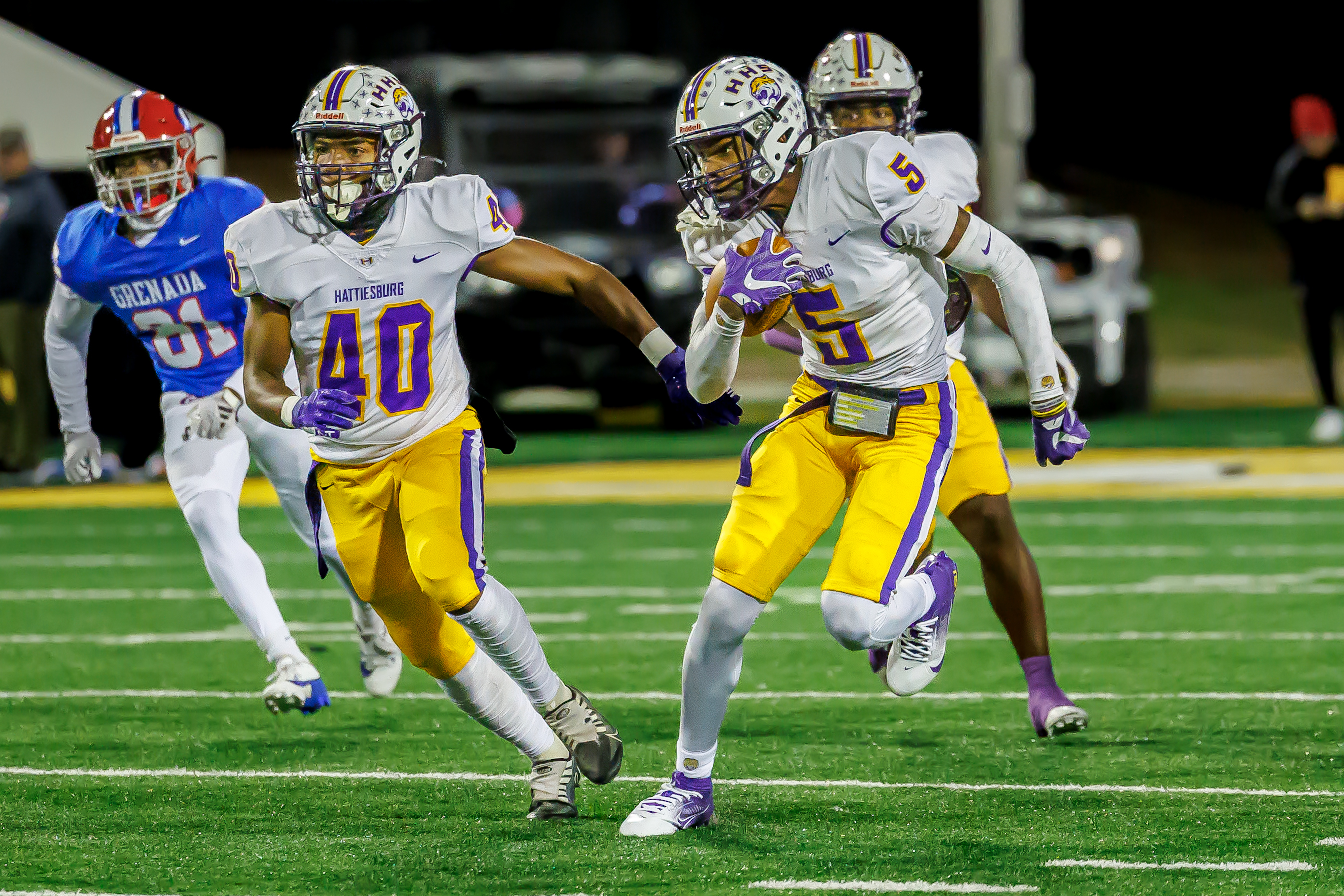 Hattiesburg wide receiver Tristen Keys breaks away for a big run.
