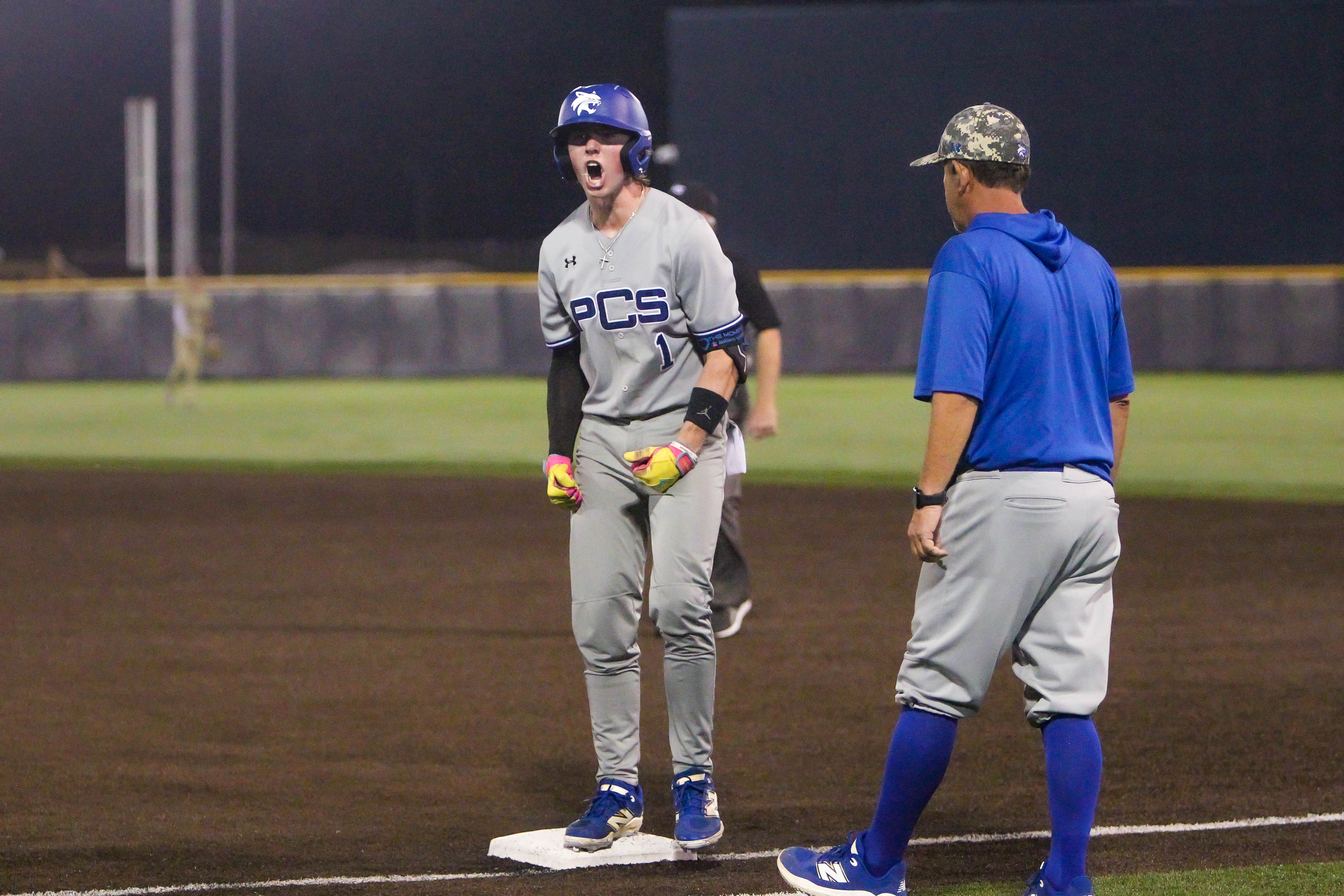 Jet Henderson went 2-for-5 and put up three RBIs in PCS win over Hartfield Academy. Photo by Andrew Abadie.