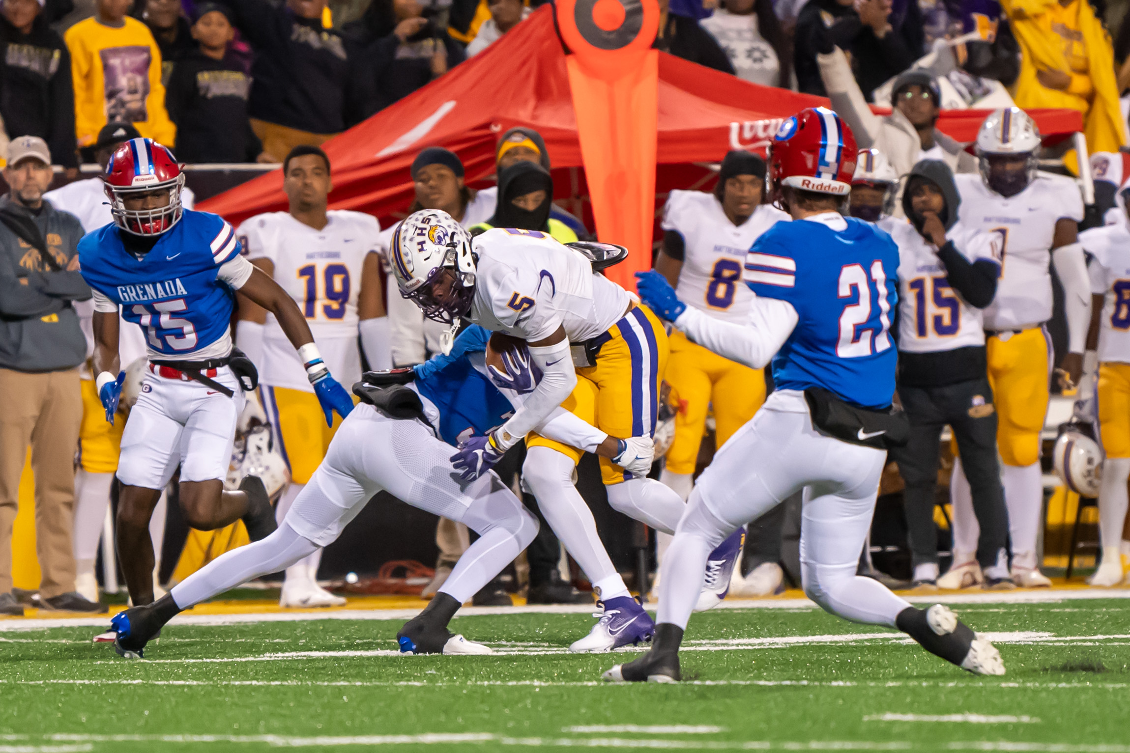 Hattiesburg wide receiver Tristen Keys hauls in a catch.