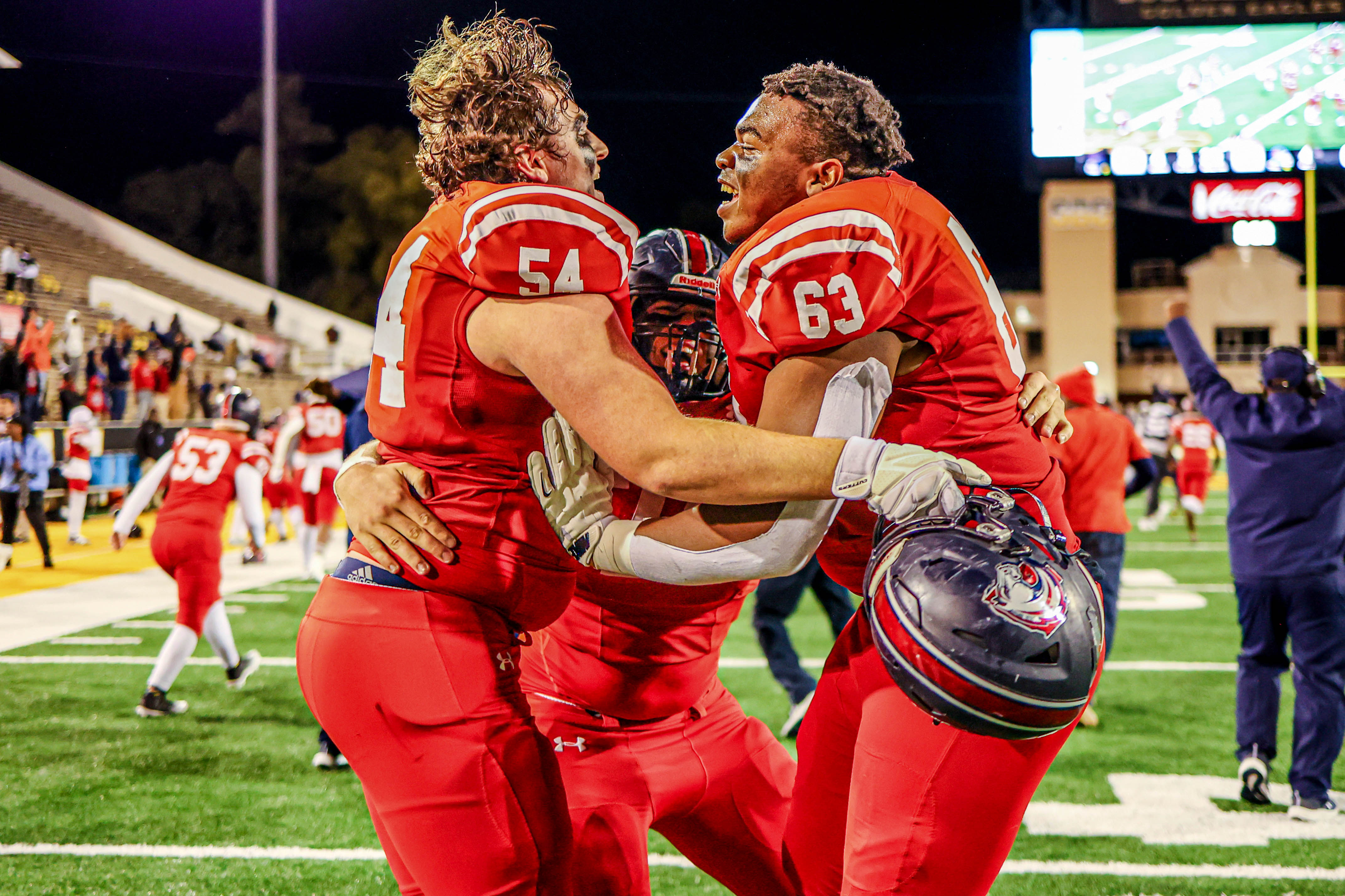 John Thomas and Jordyn Ashford celebrate after time expired.