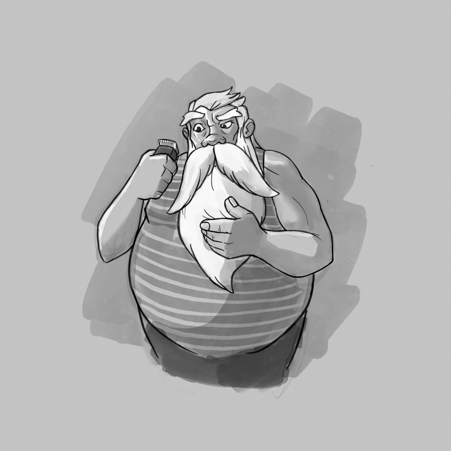 Santa was sporting a clean-shaven face.