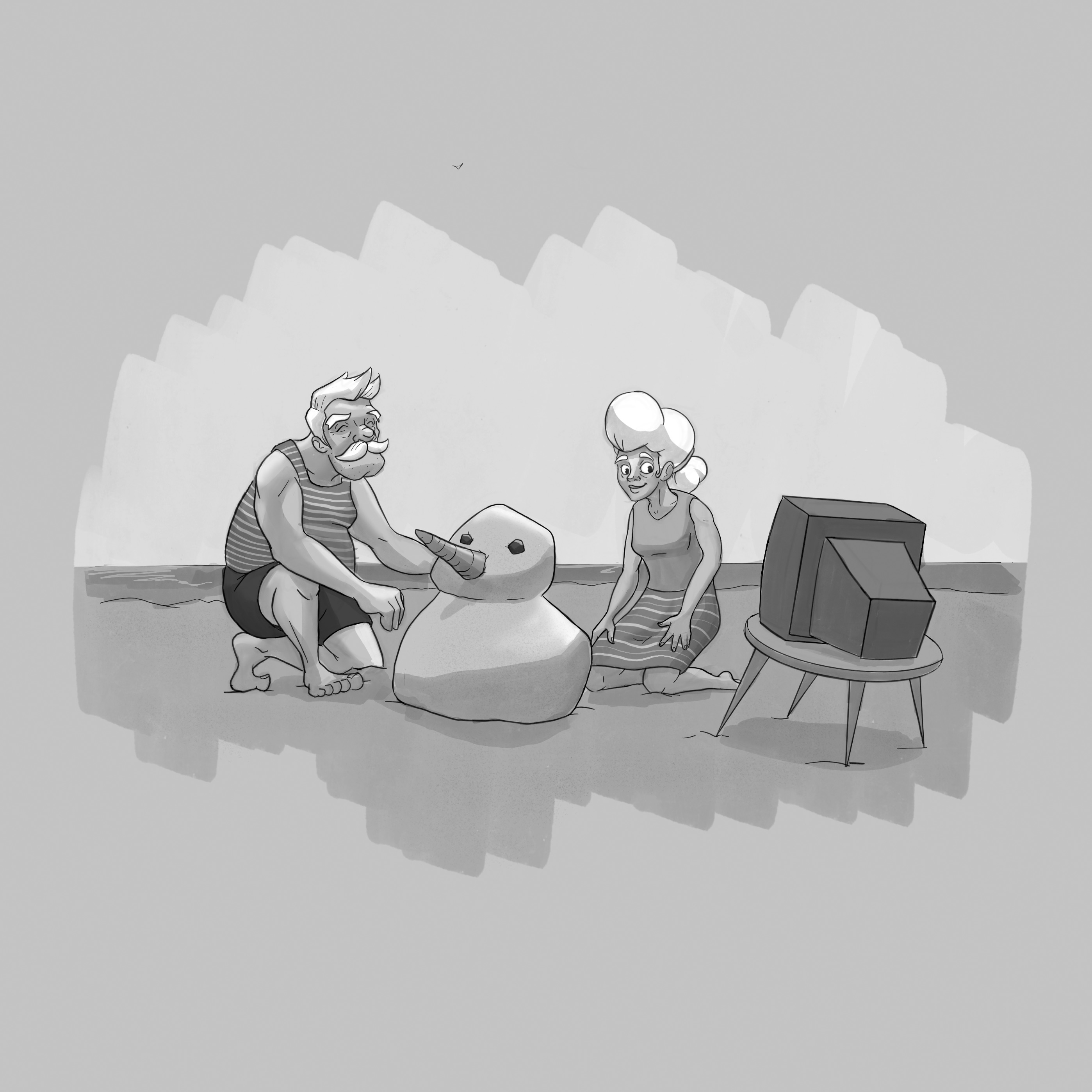 Santa and Mrs. Claus quickly adjusted to beach life ... or so it seemed.