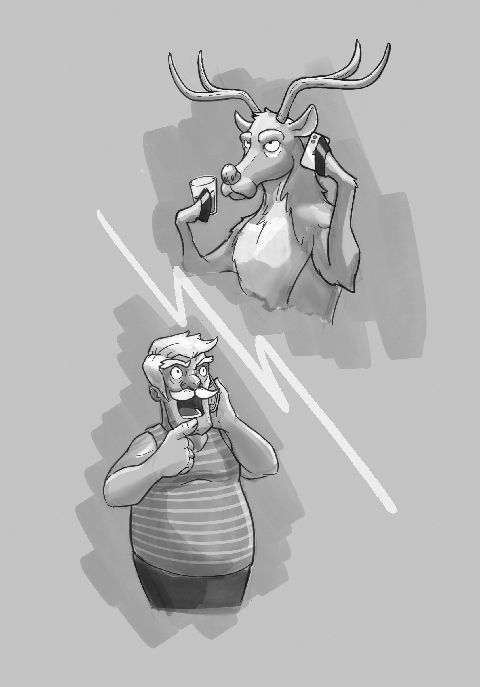 Rudolph was not too happy about being called back to work.