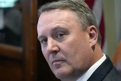 Mississippi Speaker of the House of Representatives Rep. Jason White, R-West, ponders a question during a end of legislative session sit-down with reporters, Tuesday, May 21, 2024, at his offices in the Mississippi Capitol in Jackson, Miss. (AP Photo/Rogelio V. Solis, File)