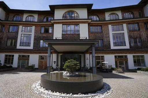 Outside view of Hotel castle Elmau that will host a G7 meeting, in Kruen near Garmisch-Partenkirchen, Germany, on May 17, 2022. Three back-to-back summits over the next week will test Western resolve to support Ukraine and the extent of international unity as rising geopolitical tensions and economic pain cast an increasingly long shadow. (AP Photo/Matthias Schrader, File)