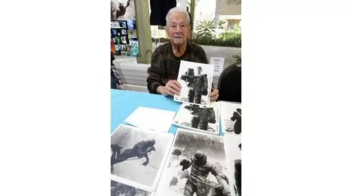 Ricou Browning, who played the creature in "Creature from the Black Lagoon," poses for photos for people during Florida SpringsFest at Silver Springs State Park in Silver Springs, Fla., Sunday, March 4, 2018. Browning, best known for playing the Gill Man in the 1954 monster movie “Creature from the Black Lagoon,” has died. His family told news outlets Browning died Feb. 27, 2023, at his home in Southwest Ranches, Fla. He was 93. (Bruce Ackerman/Ocala Star-Banner via AP)