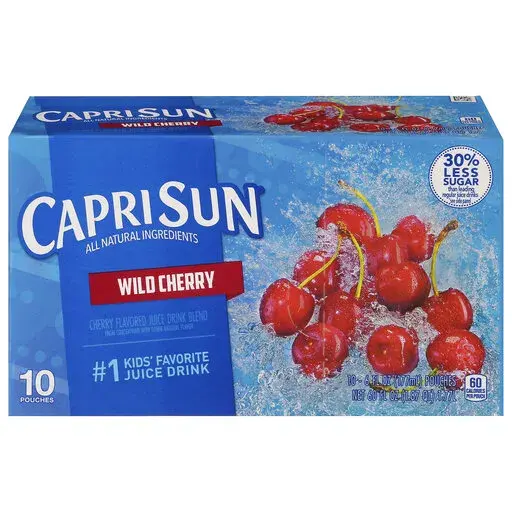 This photo provided by Kraft Heinz shows the packaging of Wild Cherry flavor Capri Sun. The company said it is recalling about 5,760 cases of Capri Sun Wild Cherry flavored juice blend. The “Best When Used By” date on the packages is June 25, 2023. (Kraft Heinz via AP)