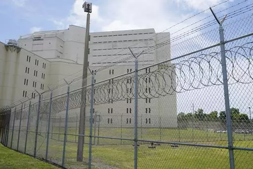 The Palm Beach County Main Detention Center is pictured on June 4, 2021, in West Palm Beach, Fla. Republican lawmakers in Florida and other states are pushing to increase the use of cash bail and pretrial detention. (AP Photo/Wilfredo Lee, File)