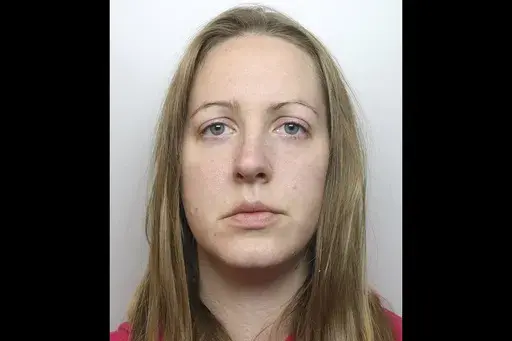 This undated handout issued by Cheshire Constabulary shows nurse Lucy Letby. (Cheshire Constabulary via AP, File)