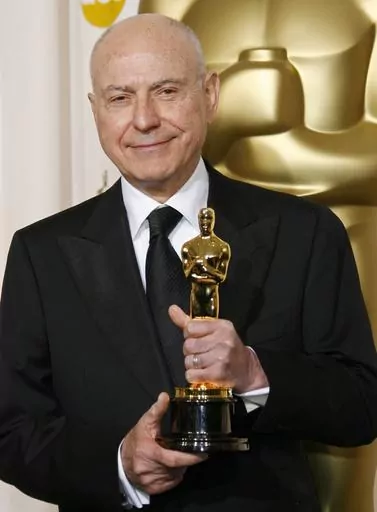 Alan Arkin poses with the Oscar he won for best supporting actor for his work in "Little Miss Sunshine" at the 79th Academy Awards Sunday, Feb. 25, 2007, in Los Angeles. Arkin, the wry character actor who demonstrated his versatility in comedy and drama as he received four Academy Award nominations and won an Oscar in 2007 for "Little Miss Sunshine," has died. He was 89. (AP Photo/Kevork Djansezian, File)