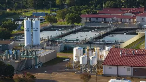 This aerial view shows the city of Jackson's O.B. Curtis Water Plant in Ridgeland, Miss., Sept. 1, 2022. In a Monday, Aug. 21, 2023, court filing, a federal judge ordered Mississippi’s largest electric utility to turn over information on customers in and around the capital city who might be using water without paying for it. (AP Photo/Steve Helber, File)