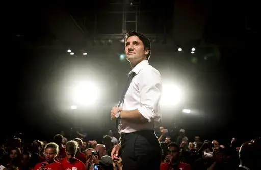 Federal Liberal Leader Justin Trudeau speaks to supporters during a campaign stop in Toronto on Aug. 17, 2015. (Darren Calabrese/The Canadian Press via AP, File)