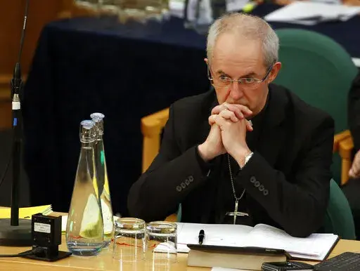 The Archbishop of Canterbury Justin Welby listens to debate at the General Synod in London, on Feb. 13, 2017. Less than half of people in England and Wales consider themselves Christian, according to the most recent census – the first time the country's official religion has been followed by a minority of the population. Figures from the 2021 census released Tuesday, Nov. 29, 2022, by the Office for National Statistics reveal that Britain has become less religious, and less white, in the decad