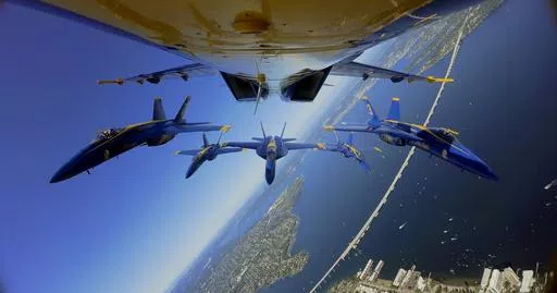 This image released by Amazon Prime shows a scene from the documentary "The Blue Angels." (Amazon Prime via AP)