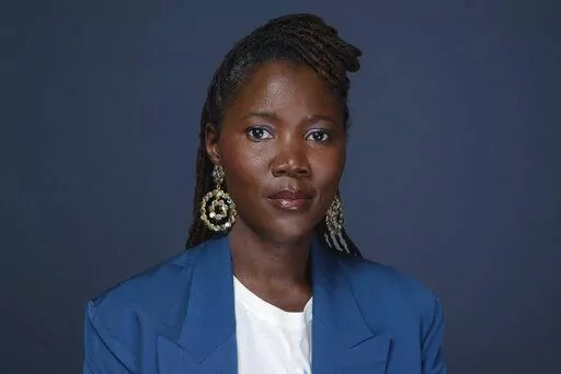 French filmmaker Alice Diop poses for a portrait to promote "Saint Omer" in New York on Jan. 9, 2023. (Photo by Christopher Smith/Invision/AP)