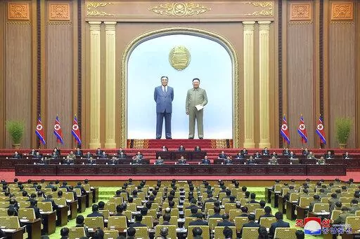 In this photo taken during Jan. 17-18, 2023 and provided by the North Korean government, North Korea’s parliament is held in Pyongyang, North Korea Saturday, Dec. 31, 2022. Independent journalists were not given access to cover the event depicted in this image distributed by the North Korean government. The content of this image is as provided and cannot be independently verified. Korean language watermark on image as provided by source reads: "KCNA" which is the abbreviation for Korean Centra