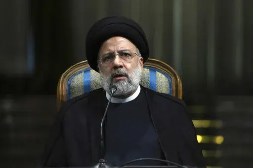 Iranian President Ebrahim Raisi speaks in a news briefing at the Saadabad Palace in Tehran, Iran, on June 11, 2022. Iran said Tuesday, Aug. 16, it submitted a “written response” to what has been described as a final roadmap to restore its tattered nuclear deal with world powers. Raisi has repeatedly tried to blame Washington for the delay in reaching an accord. (AP Photo/Vahid Salemi, File)